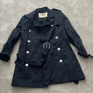 Burberry Black Trench Coat with Belt